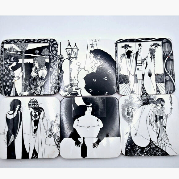 Aubrey Vincent Beardsley Art Prints on Coaster Pre-owned Total 12 - Picture 1 of 10